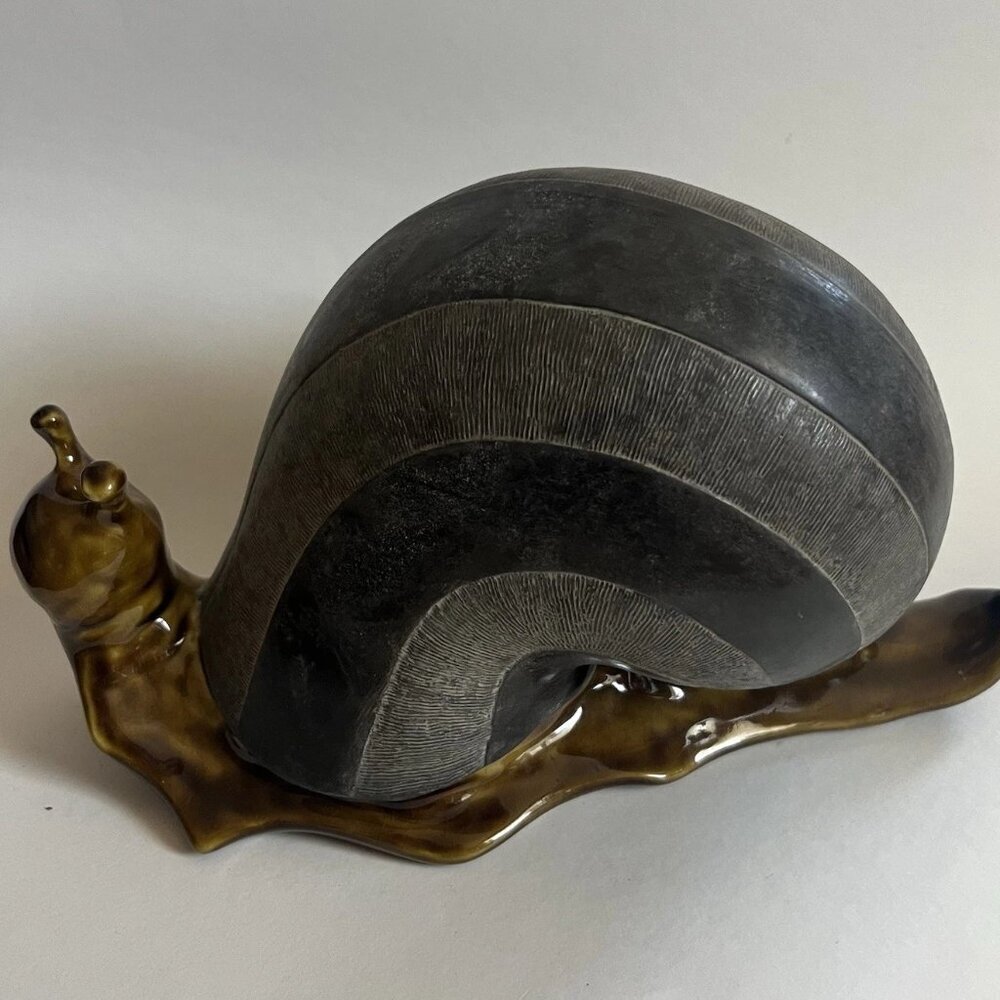 VTG Signed Anthony Freeman McFarlin California Pottery 11" SNAIL - Mid Century